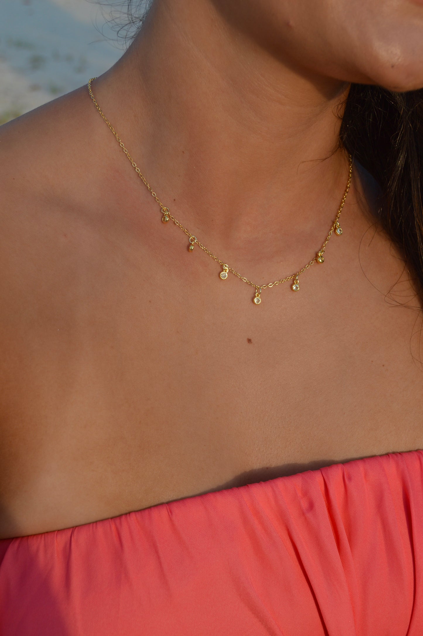 Diamond drop necklace