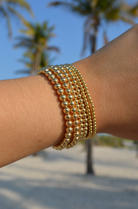 Gold bead bracelets