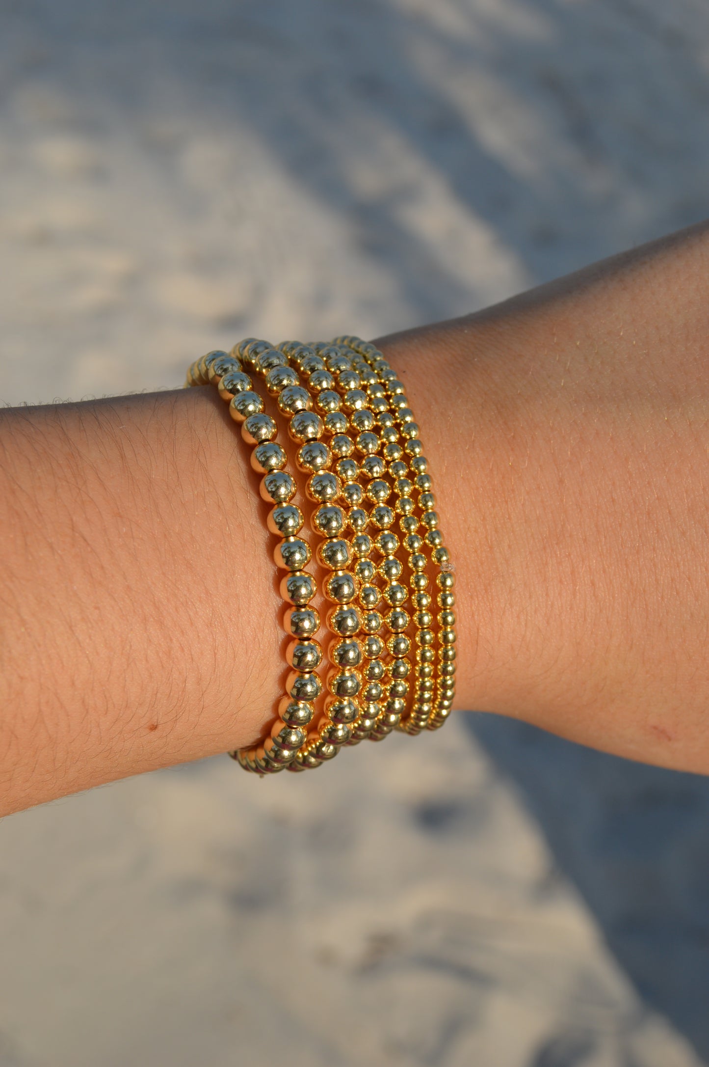 Gold bead bracelets