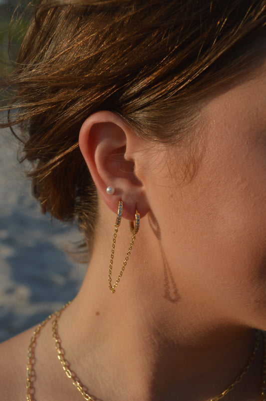 Drop chain earring